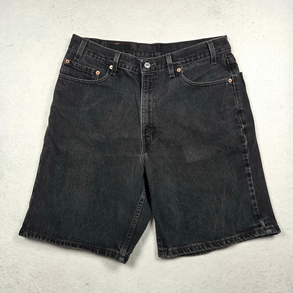 Levi's 550 Denim Shorts Vintage Y2K 36 (Fits 34") Black Relaxed Fit Made In USA